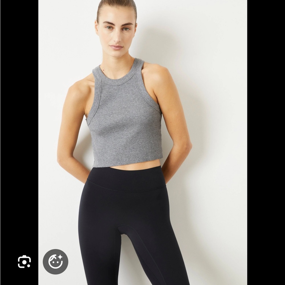 Bandier wsly rivington ribbed cropped tank - white